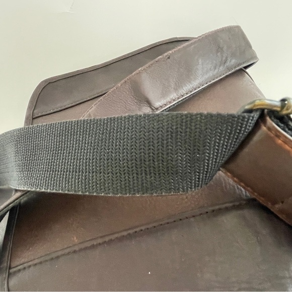 Leather Messenger Bag with Flap Closure - Picture 5 of 11